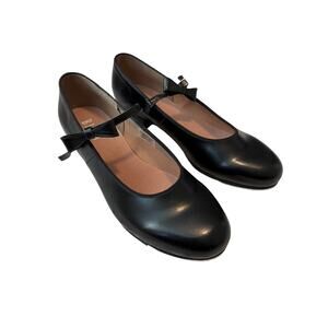 Bloch Women’s Size 11.5 #2H Leather Mary Jane Techno Tap Dance Shoes Black Bow